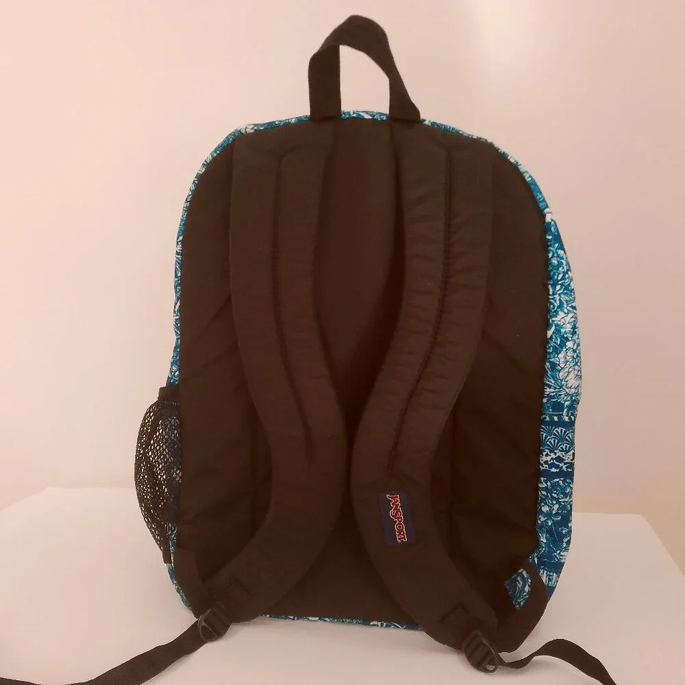 JANSPORT Superbreak Backpack Big Student Midnight Sky Floral Stripe Water Repel - Picture 2 of 15